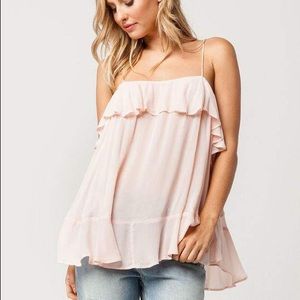 Intimately Free People pink cascades tank